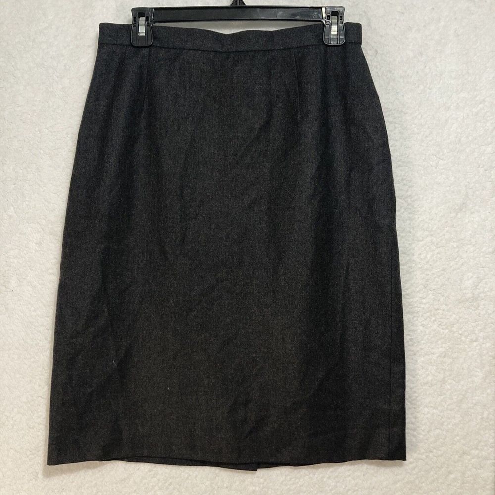 ESCADA by Margaretha Ley Sz 40 Wool Cashmere Charcoal Grey Skirt Germany Vintage